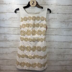 Lilly Pulitzer white and gold embroidered Delia dress